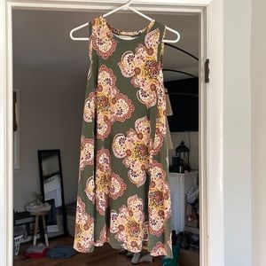 Loft Green Swing Dress Small